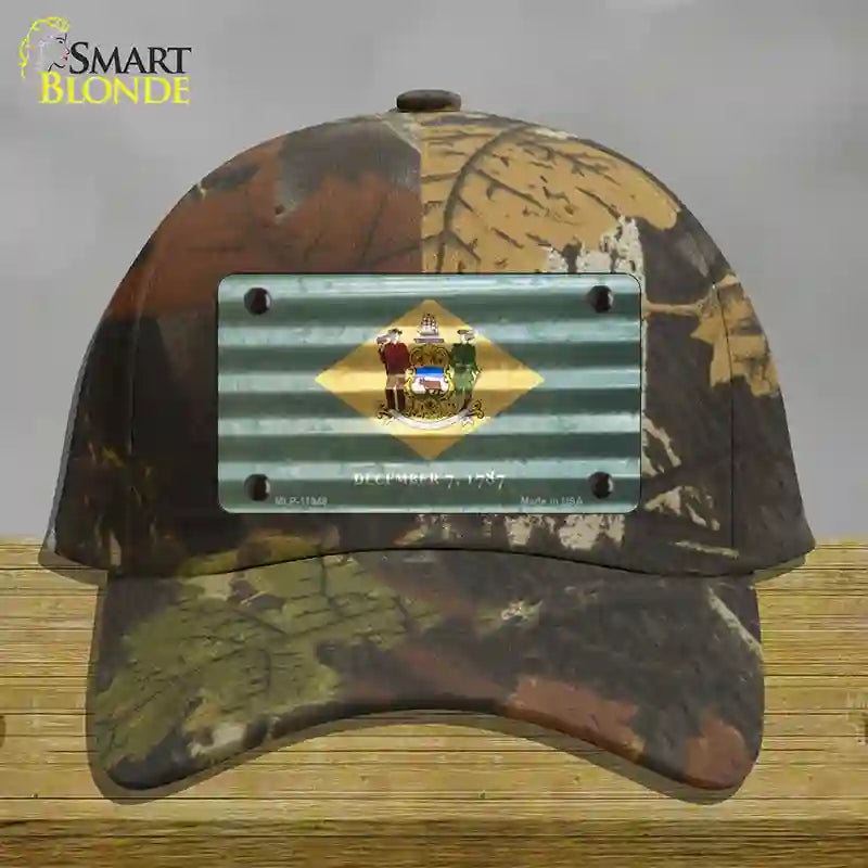 Delaware Corrugated Flag Novelty License Plate Hat Cotton / Camoflauge