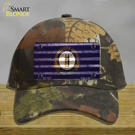 Kentucky Corrugated Flag Novelty License Plate Hat Cotton / Camoflauge