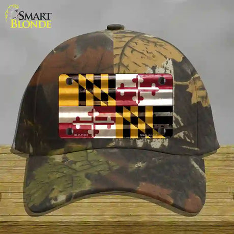 Maryland Corrugated Flag Novelty License Plate Hat Cotton / Camoflauge