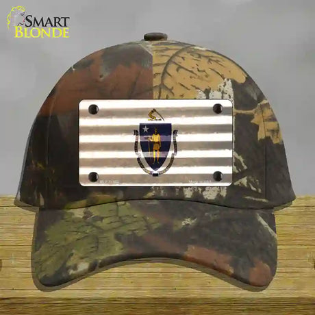 Massachusetts Corrugated Flag Novelty License Plate Hat Cotton / Camoflauge