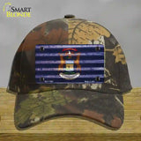 Michigan Corrugated Flag Novelty License Plate Hat Cotton / Camoflauge