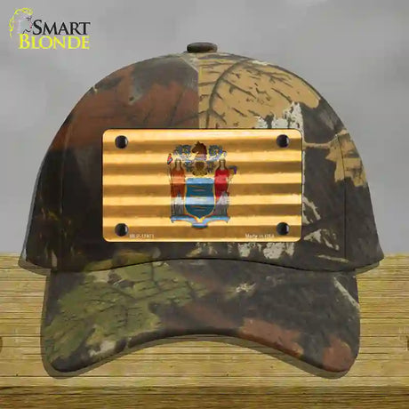 New Jersey Corrugated Flag Novelty License Plate Hat Cotton / Camoflauge