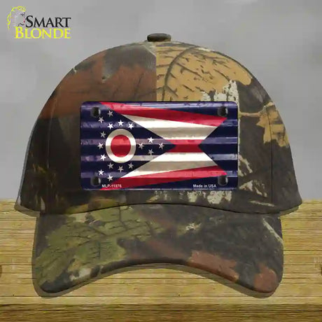 Ohio Corrugated Flag Novelty License Plate Hat Cotton / Camoflauge