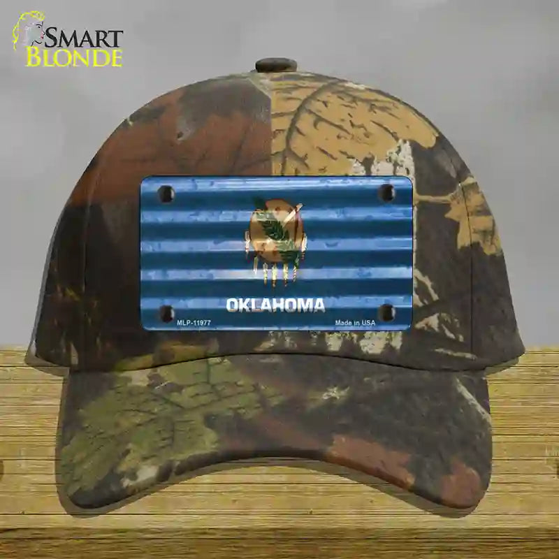 Oklahoma Corrugated Flag Novelty License Plate Hat Cotton / Camoflauge