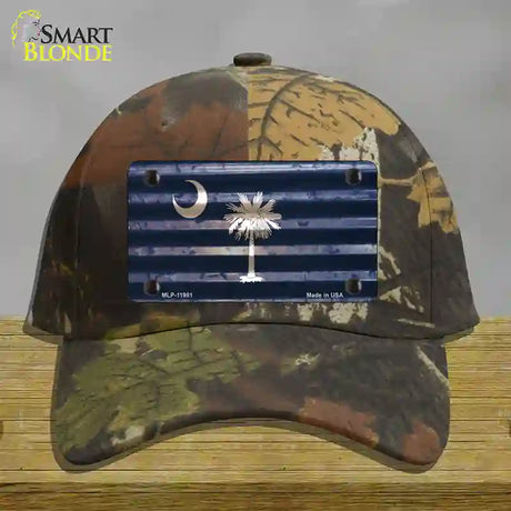 South Carolina Corrugated Flag Novelty License Plate Hat Cotton / Camoflauge