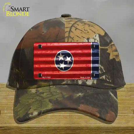 Tennessee Corrugated Flag Novelty License Plate Hat Cotton / Camoflauge