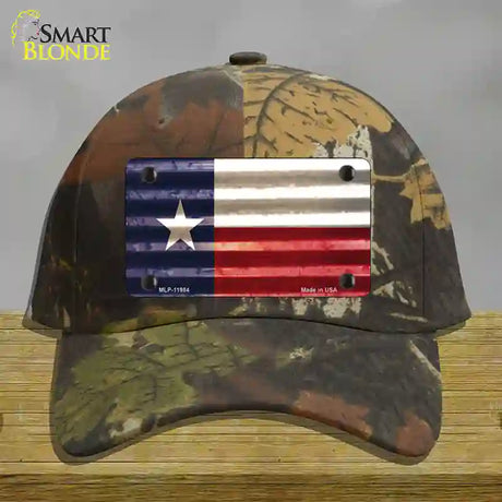 Texas Corrugated Flag Novelty License Plate Hat Cotton / Camoflauge