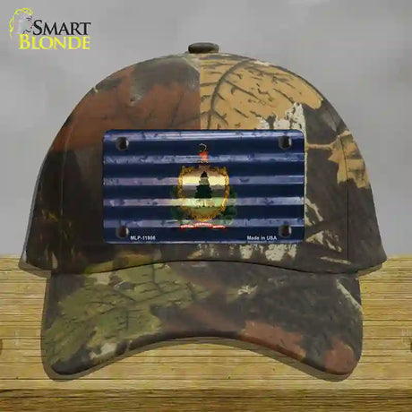 Vermont Corrugated Flag Novelty License Plate Hat Cotton / Camoflauge