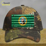 Washington Corrugated Flag Novelty License Plate Hat Cotton / Camoflauge