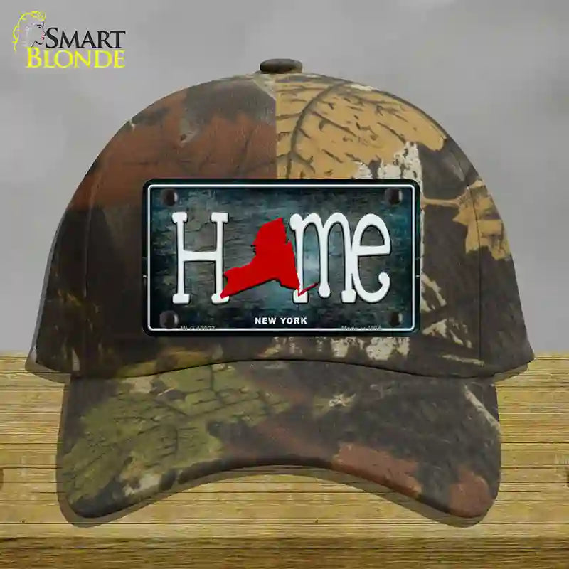 New York Home State Outline Novelty License Plate Hat Cotton / Camoflauge