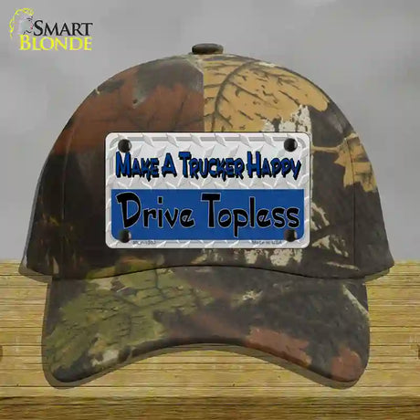 Make A Mesh Happy Novelty License Plate Hat Cotton / Camoflauge