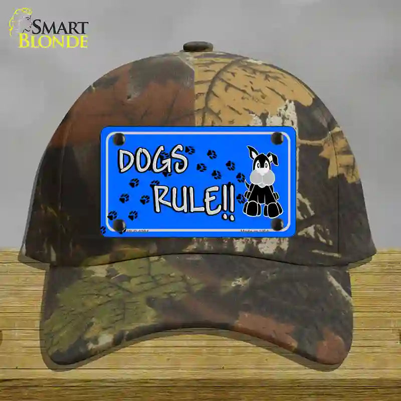 Dogs Rule Novelty License Plate Hat Tag Cotton / Camoflauge