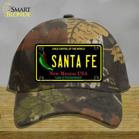 Santa Fe Black New Mexico Novelty License Plate Hat Cotton / Camoflauge