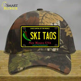 Ski Taos Black New Mexico Novelty License Plate Hat Cotton / Camoflauge