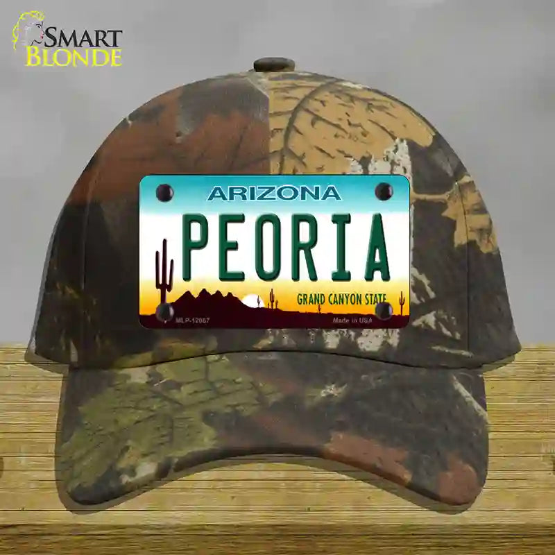 Peoria Arizona Novelty License Plate Hat Cotton / Camoflauge