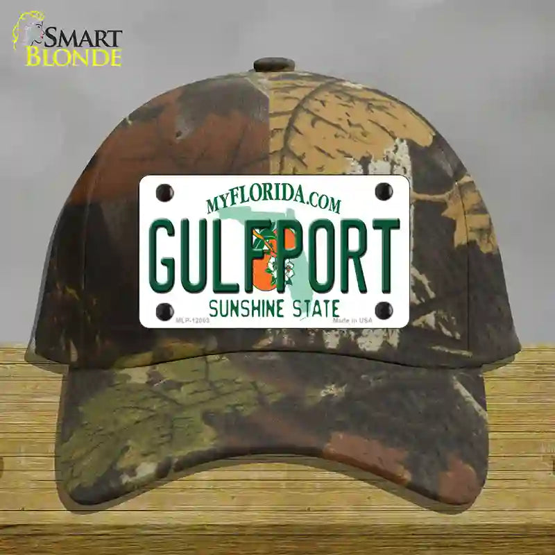 Florida Gulfport Novelty License Plate Hat Cotton / Camoflauge