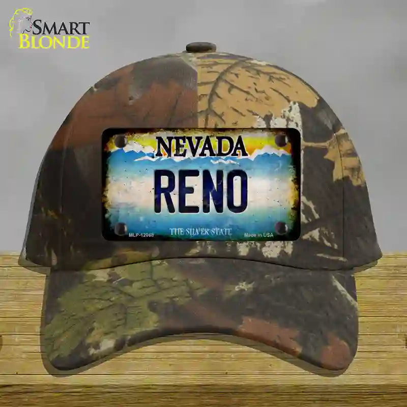 Nevada Reno Novelty License Plate Hat Cotton / Camoflauge