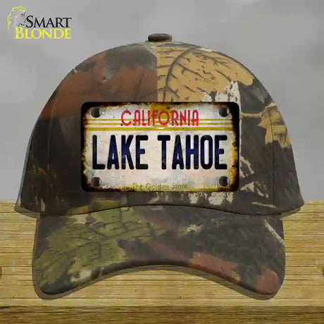 California Lake Tahoe Novelty License Plate Hat Cotton / Camoflauge