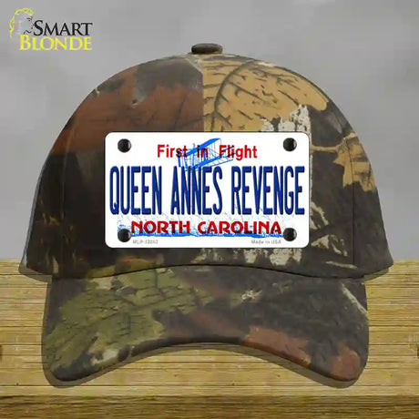 Queen Annes Revenge North Carolina State Novelty License Plate Hat Cotton / Camoflauge