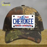 Cherokee North Carolina State Novelty License Plate Hat Cotton / Camoflauge