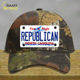 Republican North Carolina State Novelty License Plate Hat Cotton / Camoflauge