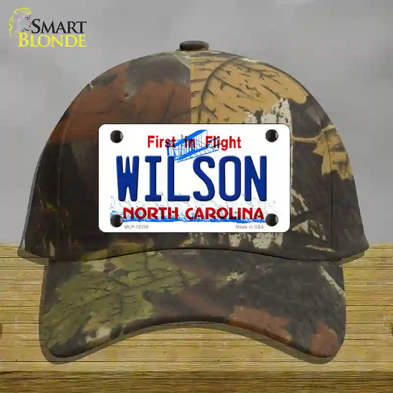 Wilson North Carolina State Novelty License Plate Hat Cotton / Camoflauge