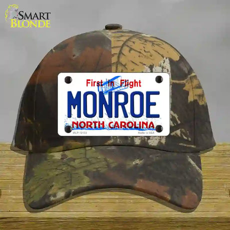 Monroe North Carolina State Novelty License Plate Hat Cotton / Camoflauge