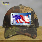 American Flag Cloud Novelty License Plate Hat Cotton / Camoflauge