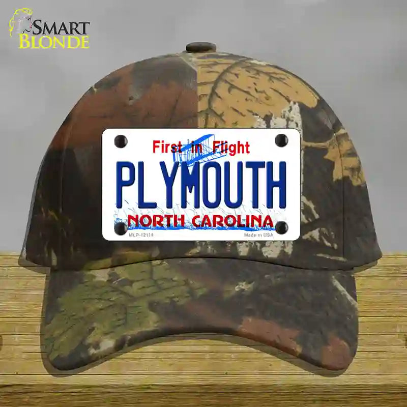 Plymouth North Carolina State Novelty License Plate Hat Cotton / Camoflauge