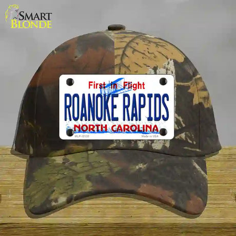 Roanoke Rapids North Carolina State Novelty License Plate Hat Cotton / Camoflauge