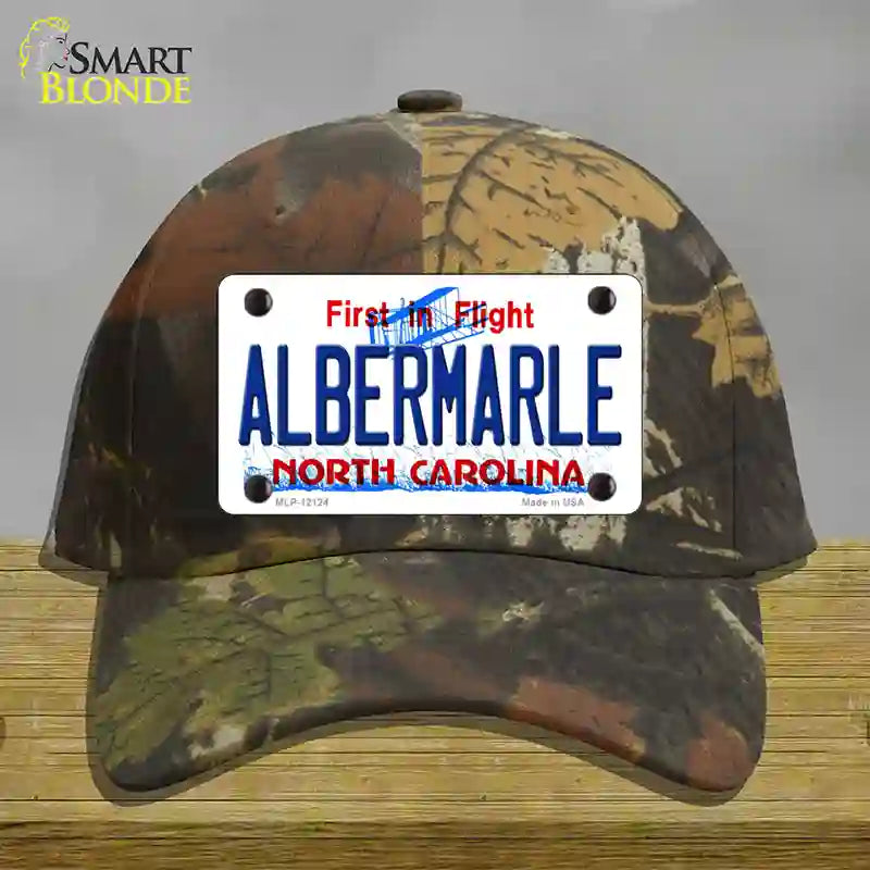 Albermarle North Carolina State Novelty License Plate Hat Cotton / Camoflauge