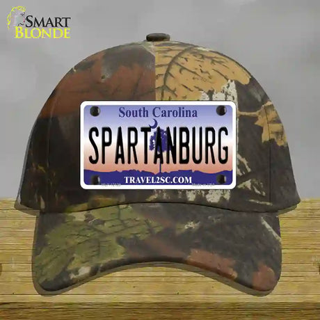 Spartanburg South Carolina State Novelty License Plate Hat Cotton / Camoflauge