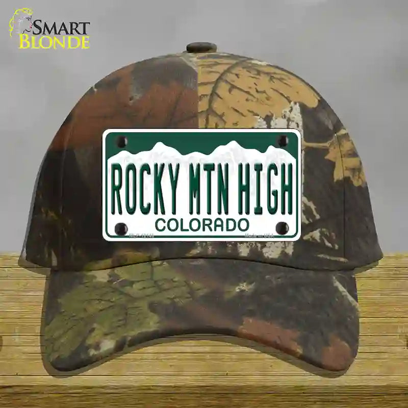 Rocky Mountain High Colorado Novelty License Plate Hat Cotton / Camoflauge