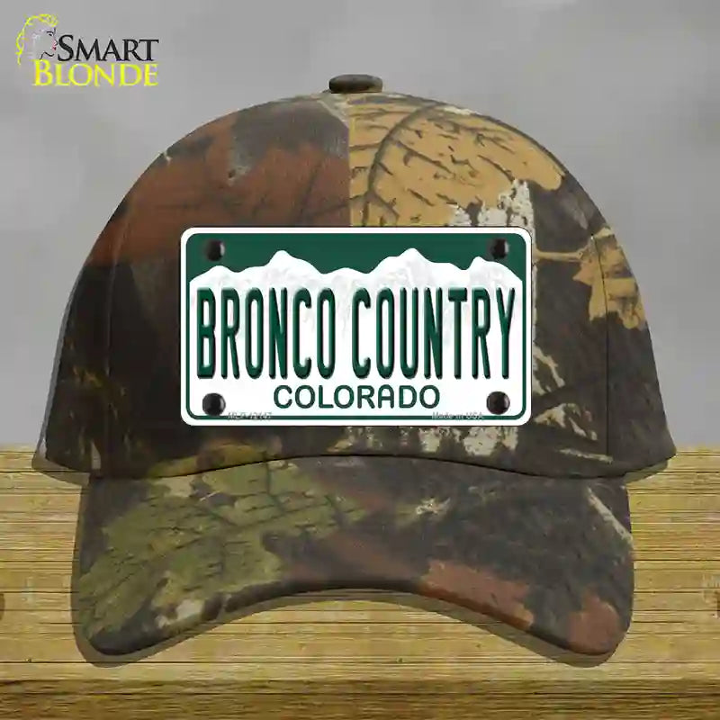 Bronco Country Colorado Novelty License Plate Hat Cotton / Camoflauge