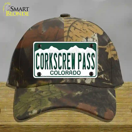 Corkscrew Pass Colorado Novelty License Plate Hat Cotton / Camoflauge