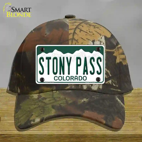 Stony Pass Colorado Novelty License Plate Hat Cotton / Camoflauge