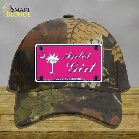 Inlet Girl SC Pink Novelty License Plate Hat Cotton / Camoflauge