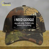 I Need Google Novelty License Plate Hat Cotton / Camoflauge