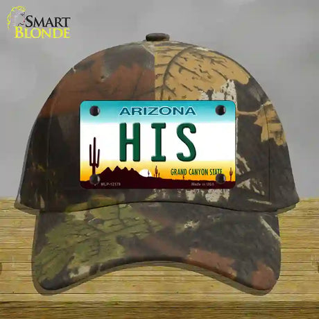 His Arizona Novelty License Plate Hat Cotton / Camoflauge