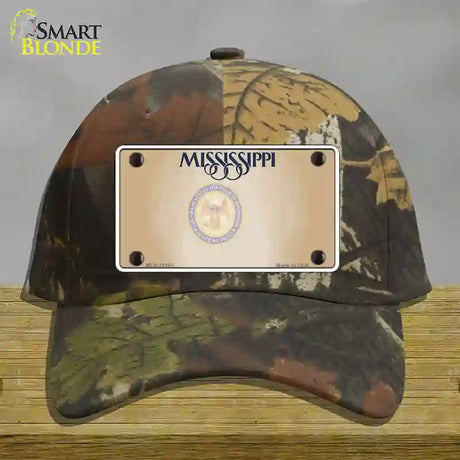 Mississippi Great Seal Blank Novelty License Plate Hat Cotton / Camoflauge