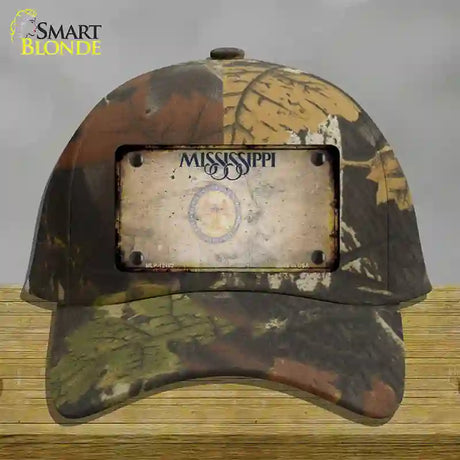 Mississippi Great Seal Rusty Blank Novelty License Plate Hat Cotton / Camoflauge