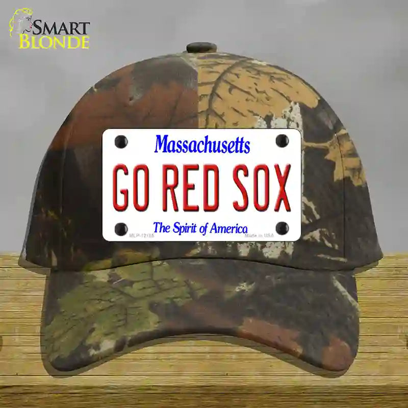 Go Red Sox Massachusetts Novelty License Plate Hat Cotton / Camoflauge