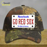 Go Red Sox Massachusetts Novelty License Plate Hat Cotton / Camoflauge