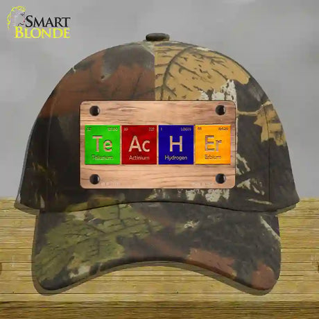 Teacher Periodic Table Wood Novelty License Plate Hat Cotton / Camoflauge