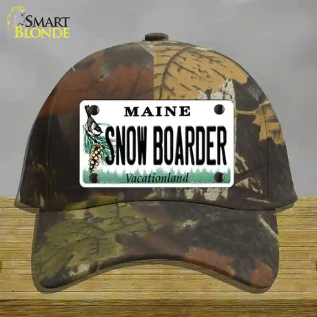 Snow Boarder Maine Novelty License Plate Hat Cotton / Camoflauge