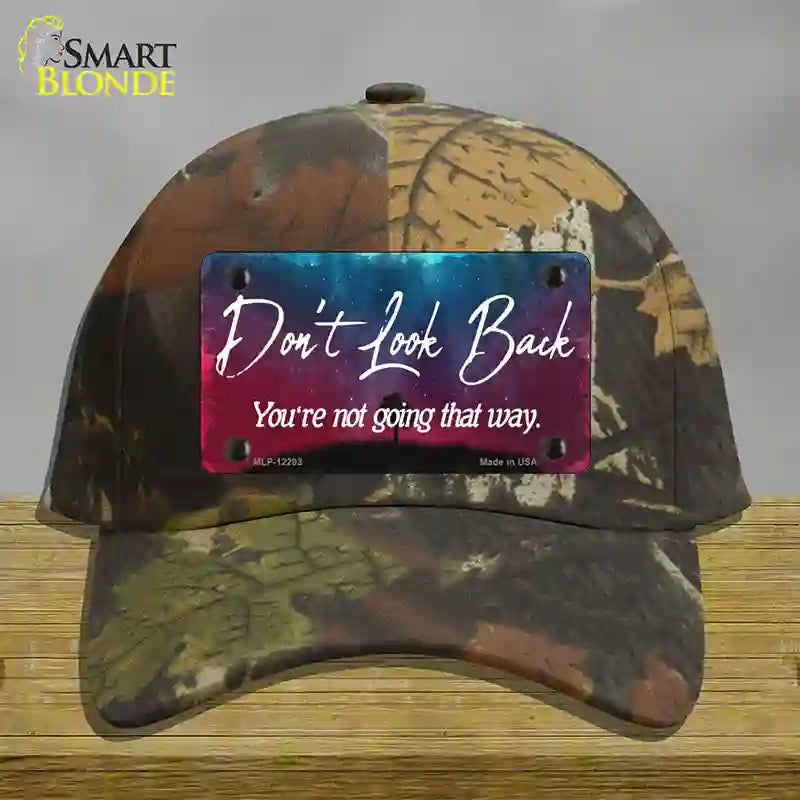 Dont Look Back Novelty License Plate Hat Cotton / Camoflauge