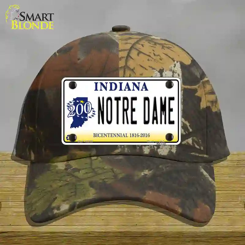 Notre Dame Indiana Novelty License Plate Hat Cotton / Camoflauge