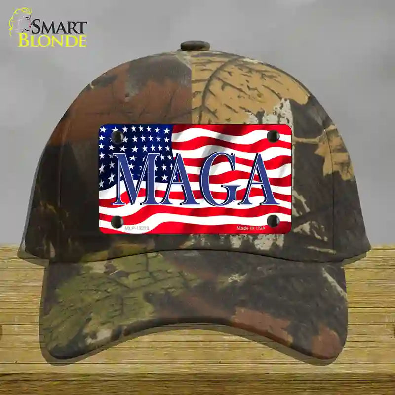 MAGA Flag Novelty License Plate Hat Cotton / Camoflauge