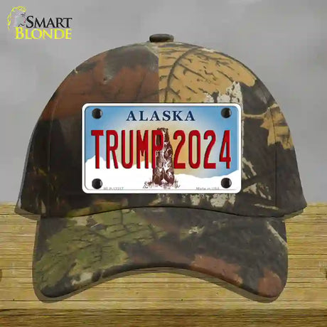 Trump 2024 Alaska Novelty License Plate Hat Cotton / Camoflauge