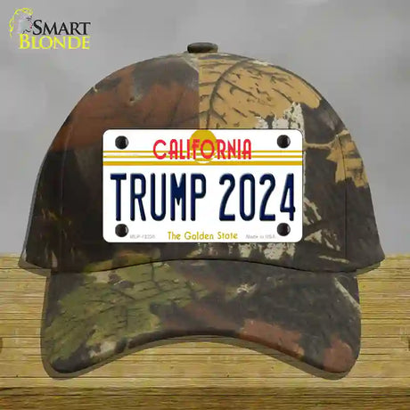 Trump 2024 California Novelty License Plate Hat Cotton / Camoflauge